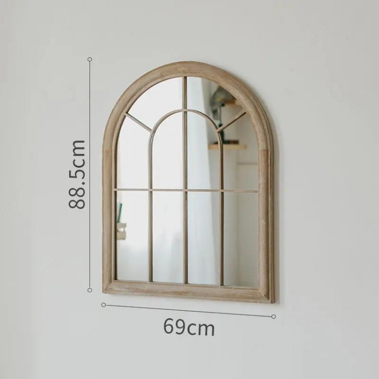 Retro art decorative mirror iron wall hanging mirror floor ceiling fitting mirror curved entrance living room homestay