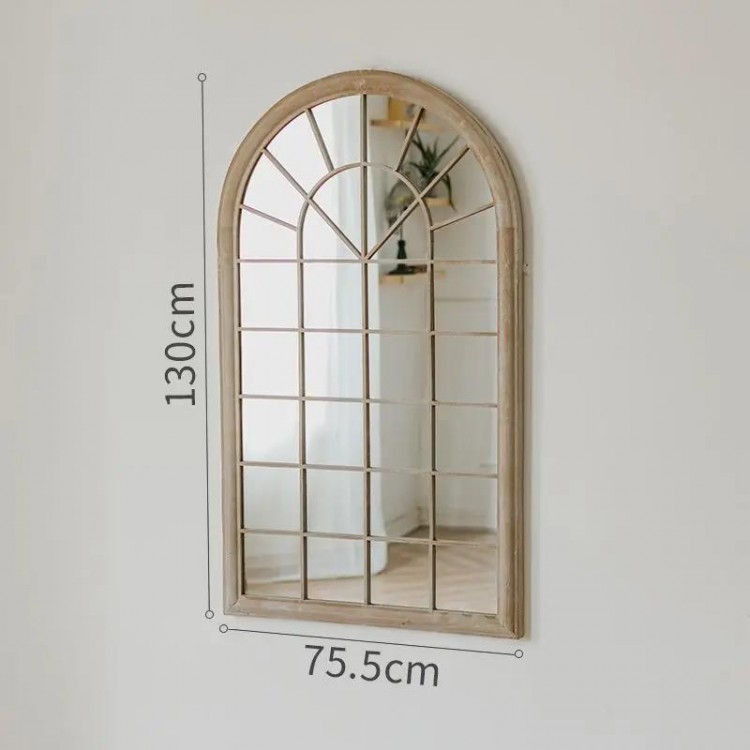 Retro art decorative mirror iron wall hanging mirror floor ceiling fitting mirror curved entrance living room homestay