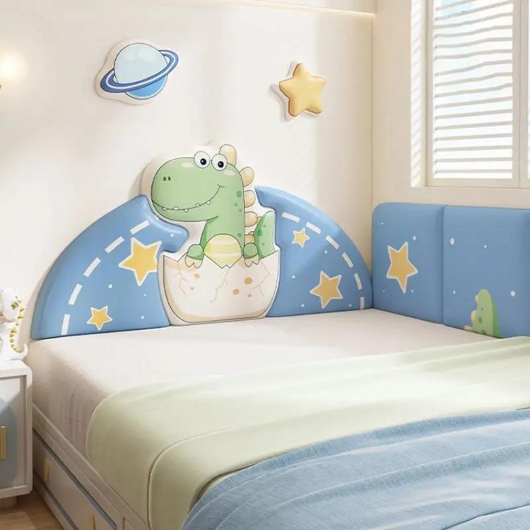 Cartoon Animal Be Headboard Dinosaur Kids Room Decor Aesthetic Head Board Anti-collision Wall Panels Stickers