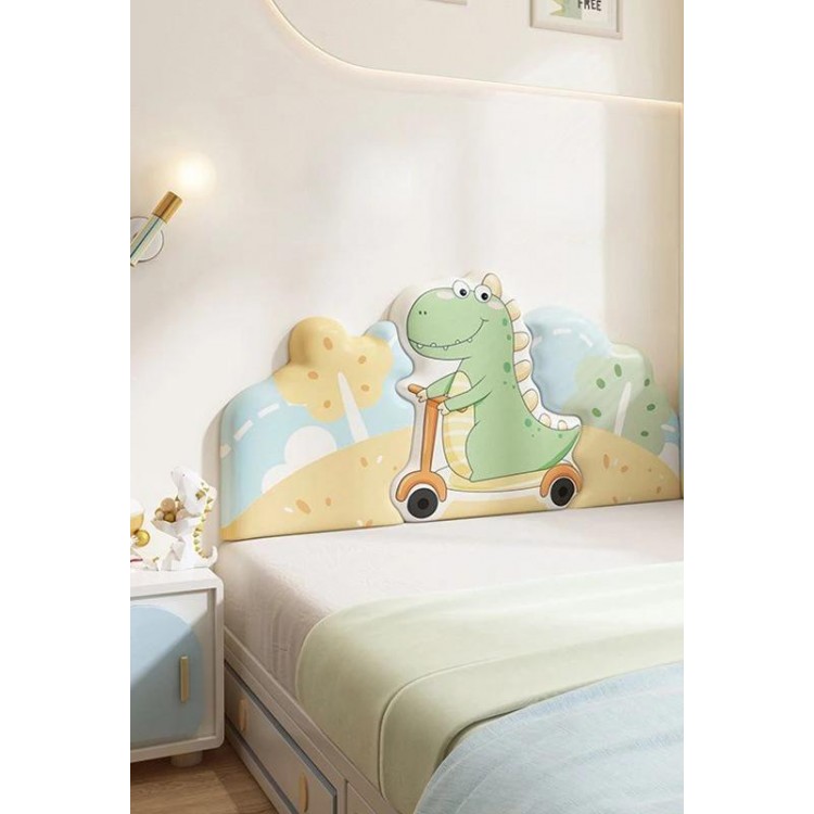 Cartoon Animal Be Headboard Dinosaur Kids Room Decor Aesthetic Head Board Anti-collision Wall Panels Stickers