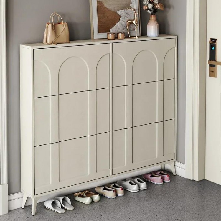 Nordic Cream Style Ultra Thin Shoe Cabinet Organizers Hallway Living Room Cabinets Modern Luxury Sapateira Home Furniture WK50SC