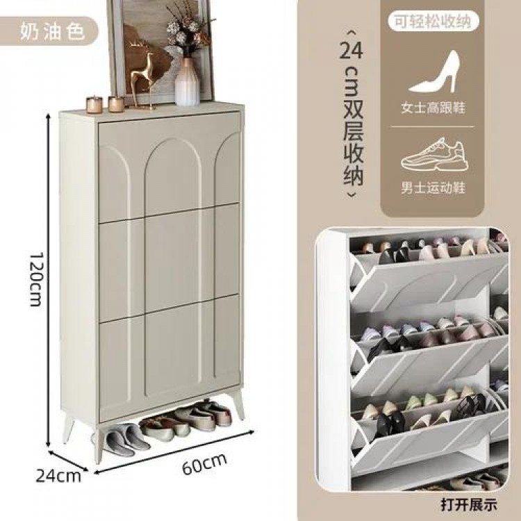 Nordic Cream Style Ultra Thin Shoe Cabinet Organizers Hallway Living Room Cabinets Modern Luxury Sapateira Home Furniture WK50SC