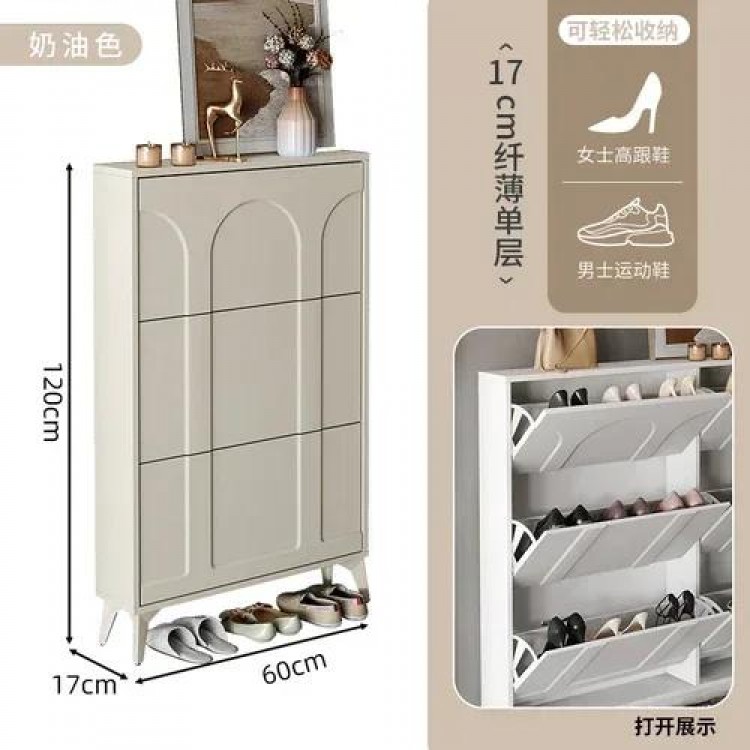 Nordic Cream Style Ultra Thin Shoe Cabinet Organizers Hallway Living Room Cabinets Modern Luxury Sapateira Home Furniture WK50SC