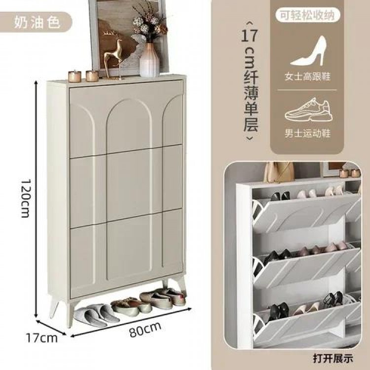 Nordic Cream Style Ultra Thin Shoe Cabinet Organizers Hallway Living Room Cabinets Modern Luxury Sapateira Home Furniture WK50SC