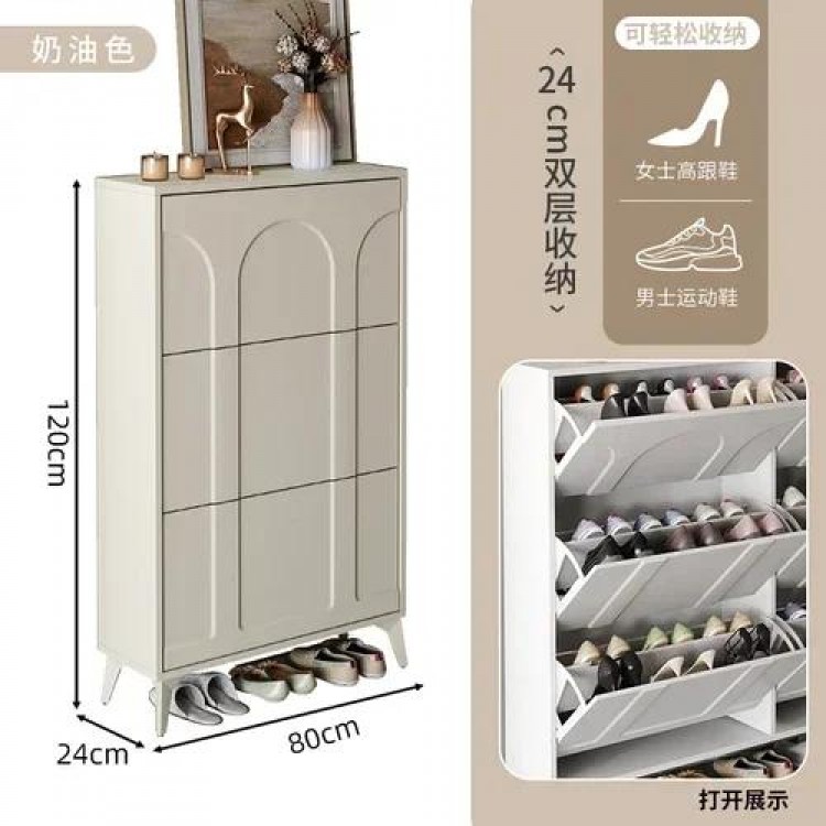 Nordic Cream Style Ultra Thin Shoe Cabinet Organizers Hallway Living Room Cabinets Modern Luxury Sapateira Home Furniture WK50SC