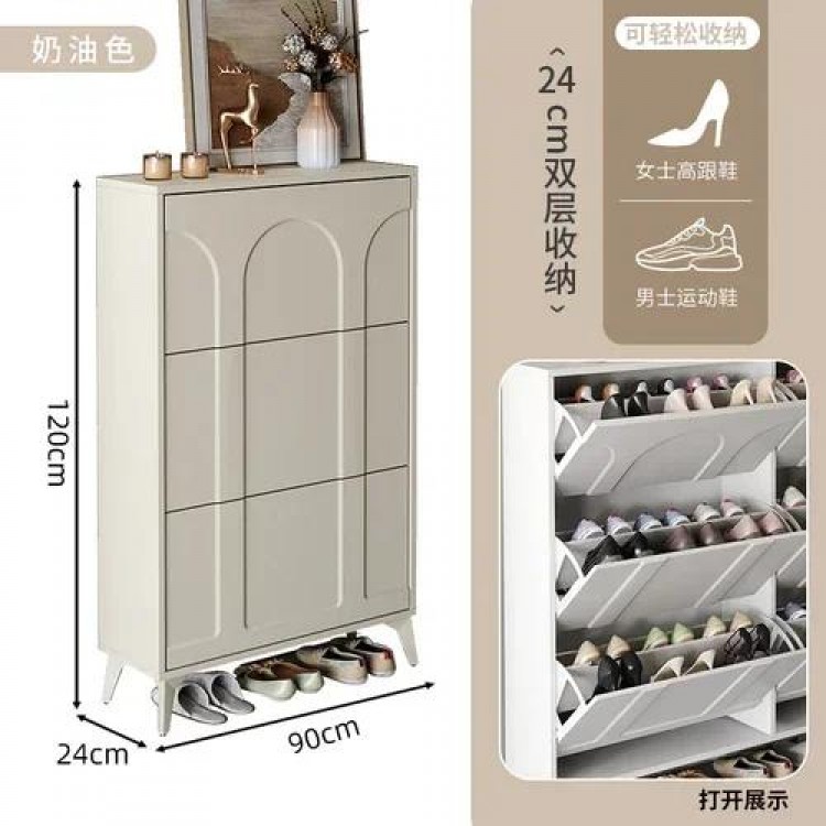 Nordic Cream Style Ultra Thin Shoe Cabinet Organizers Hallway Living Room Cabinets Modern Luxury Sapateira Home Furniture WK50SC