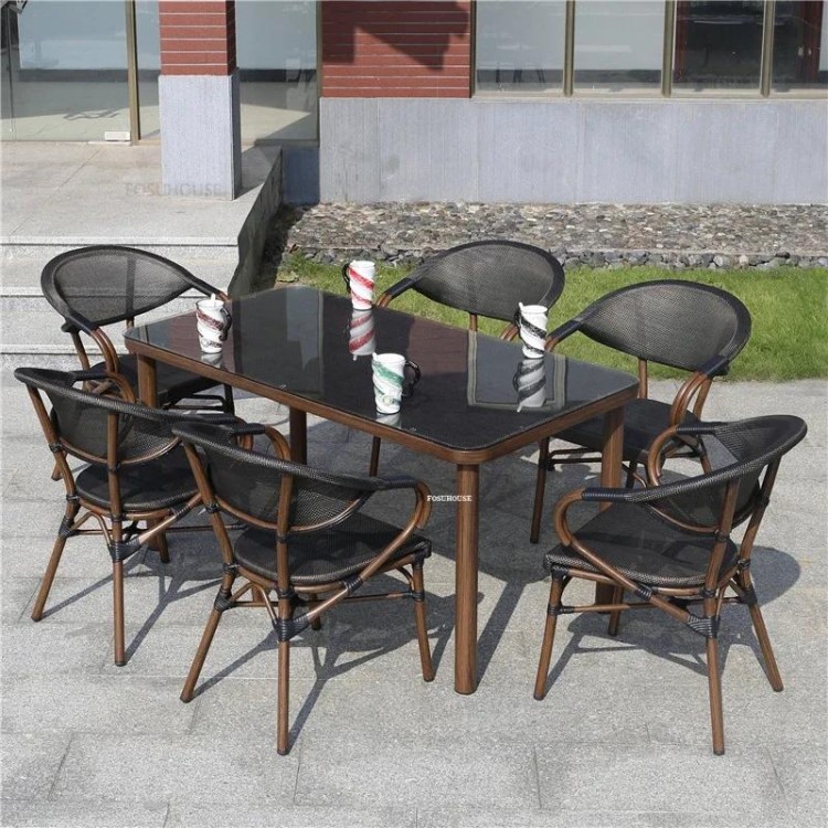 Modern Rattan Garden Furniture Sets Home Outdoor Furniture Leisure Table and Chair Set Outdoor Garden Furniture and Terrace Sets