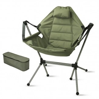 Camping Portable Folding Rocking Chair Balcony Home Reclining Lazy Person Rocking Chair Leisure Chair