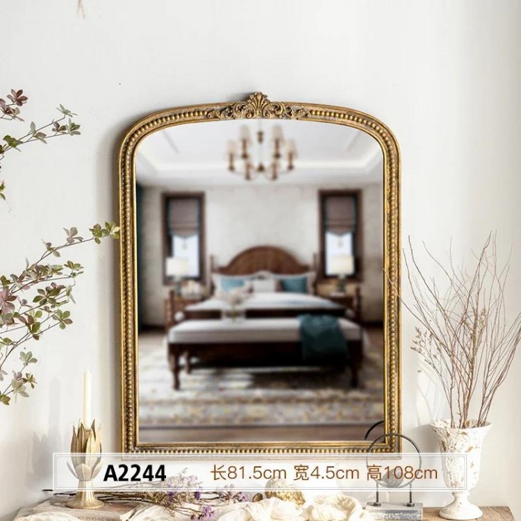 Full Body Standing Mirror Gold Luxury Floor Mirrors Arts Irregular House Decor Aesthetic Room Espejos Decoration Cabinets Large