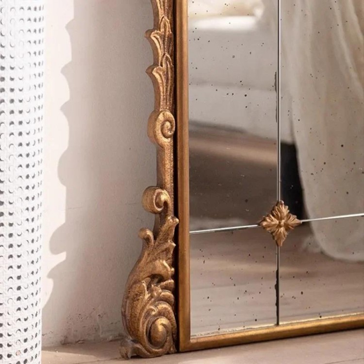 Full Body Standing Mirror Gold Luxury Floor Mirrors Arts Irregular House Decor Aesthetic Room Espejos Decoration Cabinets Large