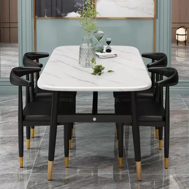 Living Room Center Dining Table Set Waterproof Coffee Dinner Table And Chairs Marble Mesas De Jantar Auxiliary Furniture