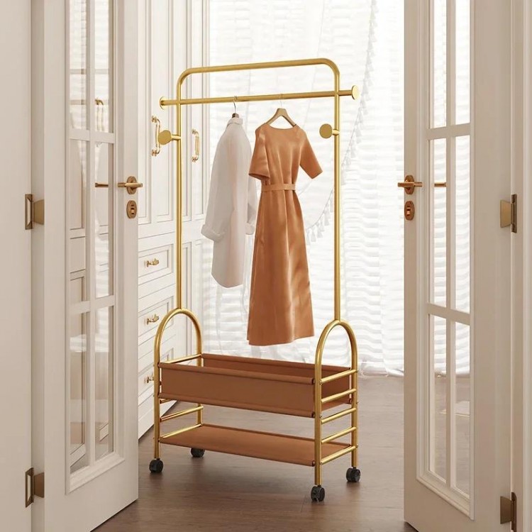 Luxury Bag Clothing Rack Commercial Garment Dress Boutique Double Clothing Rack Designer Perchero De Pie Hallway Furniture