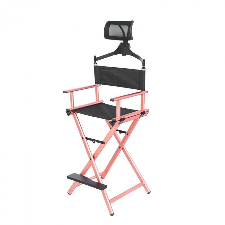 Outdoor Modern Portable All Aluminium Lounge Chair with Headrest - Portable Makeup Artist/Beach Chair Bar Office Makeup Chair