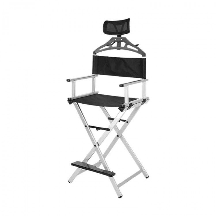 Outdoor Modern Portable All Aluminium Lounge Chair with Headrest - Portable Makeup Artist/Beach Chair Bar Office Makeup Chair