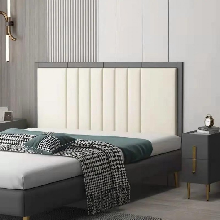 Bed Headboard Sticker Modern Bedroom Decor Wall Panel Tatami Hotel Head Board Cabecero Cama Tete De Lit Self Adhesive Wallpaper