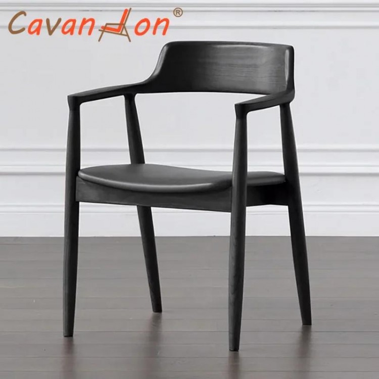 Cafe Wood Chair Accent Armchair Dining Table Chair