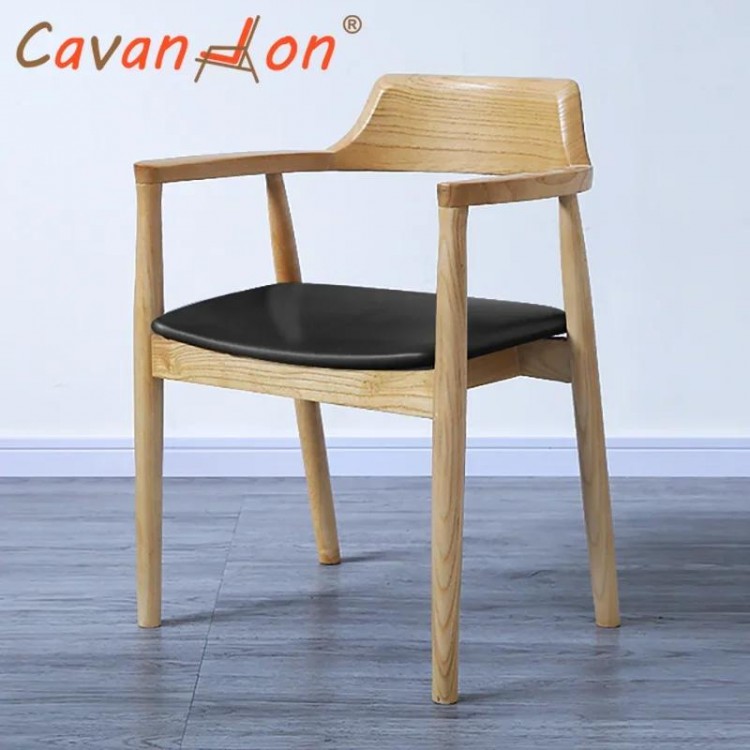 Cafe Wood Chair Accent Armchair Dining Table Chair