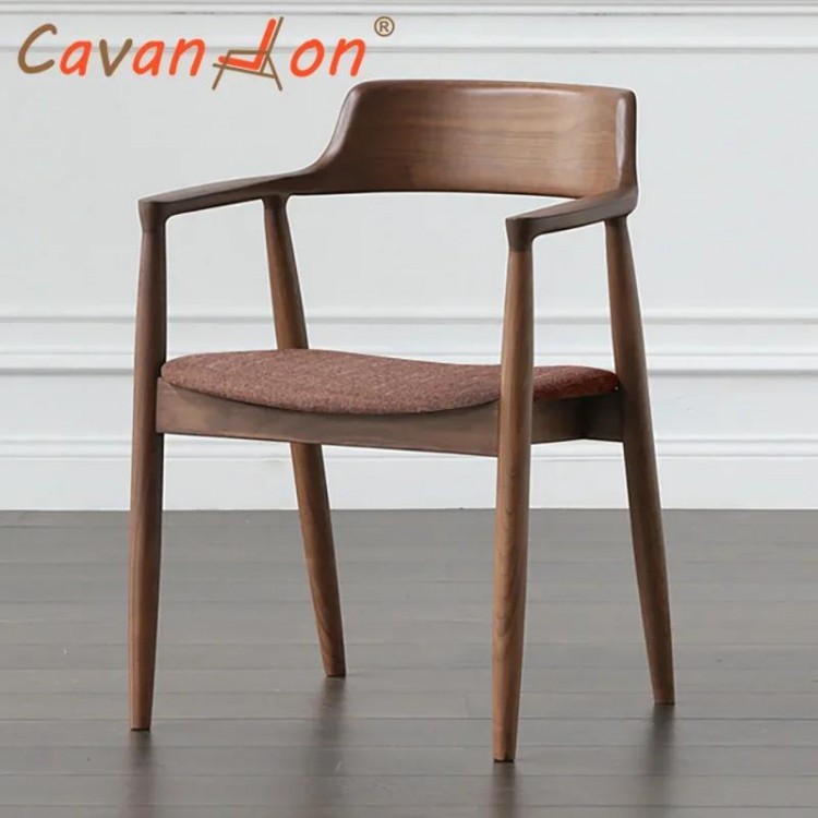 Cafe Wood Chair Accent Armchair Dining Table Chair