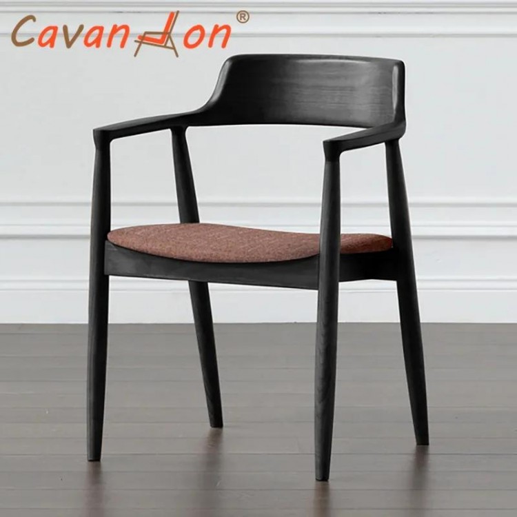 Cafe Wood Chair Accent Armchair Dining Table Chair