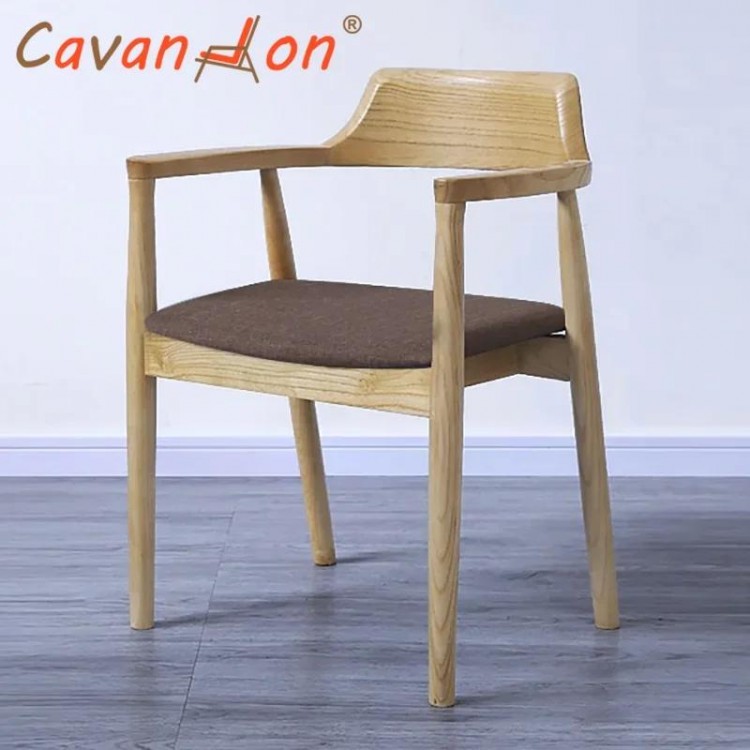 Cafe Wood Chair Accent Armchair Dining Table Chair