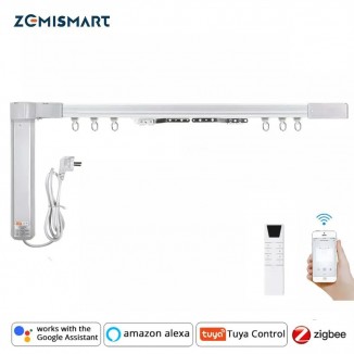 Zemismart Zigbee 3.0 Smart Curtain Track Work with Tuya Zigbee Hub SmartThings Alexa Google Home Assistant Electric Curtains