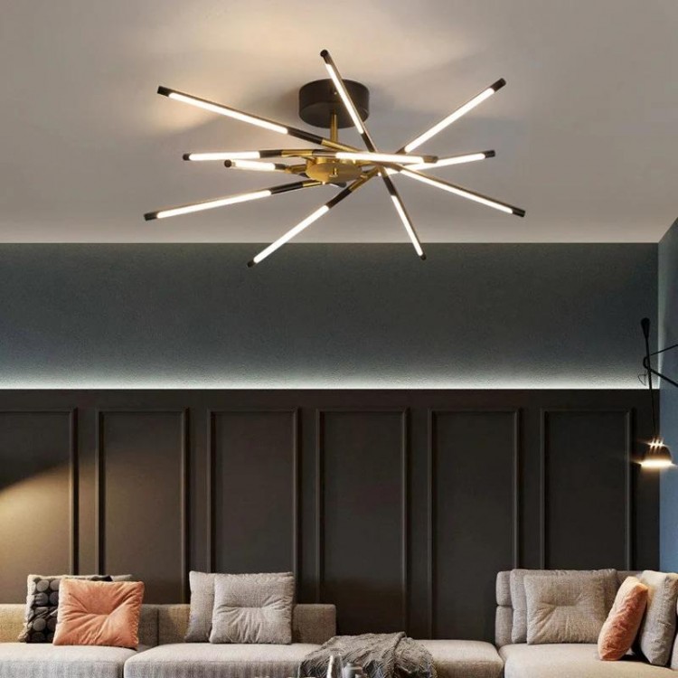 Creative Style Simple Atmosphere Living Room Bedroom Light Personalized Fashion Bar Restaurant Line Chandelier