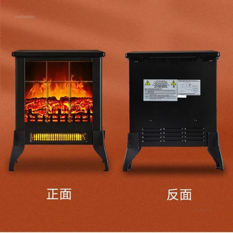 European Electronic Fireplaces Home Living Room Heater Fireplace Simulation 3D Flame Small Heater Simple Vertical Grill Stove B