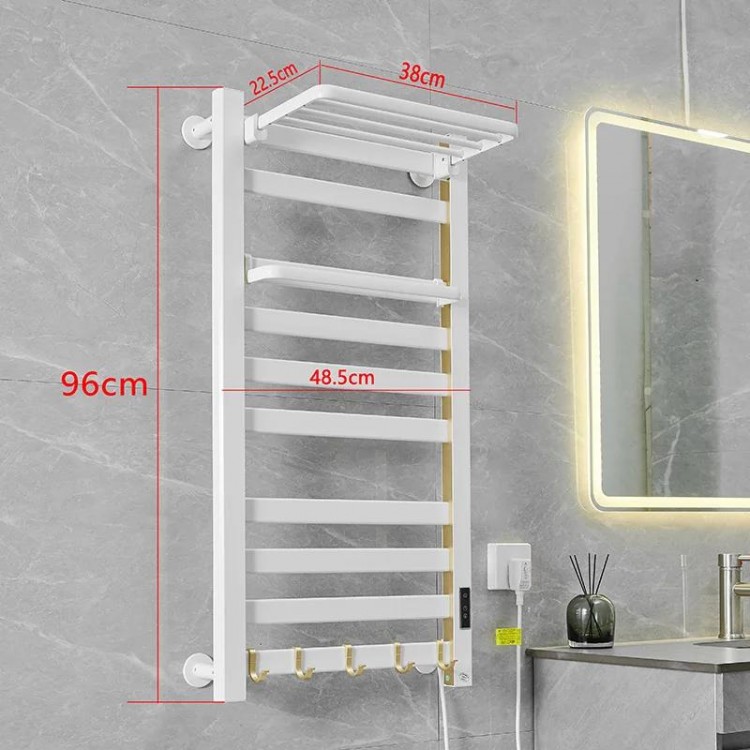 Smart Bathroom Electric Heated Towel Rack Black Electric Towel Rail Thermal Towel Radiator Cloth Screen Dryers Bath Heated Towel