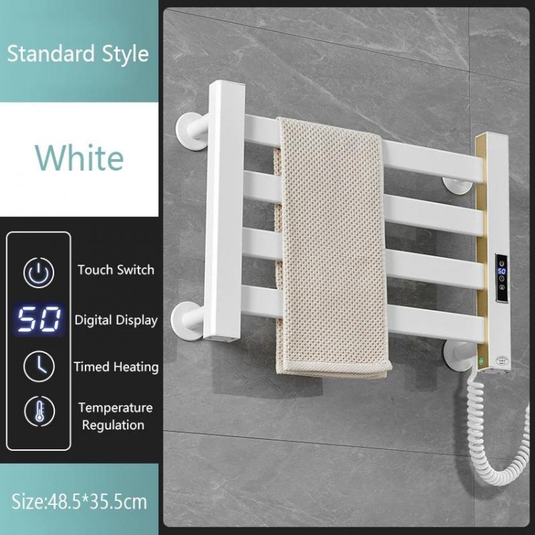 Smart Bathroom Electric Heated Towel Rack Black Electric Towel Rail Thermal Towel Radiator Cloth Screen Dryers Bath Heated Towel
