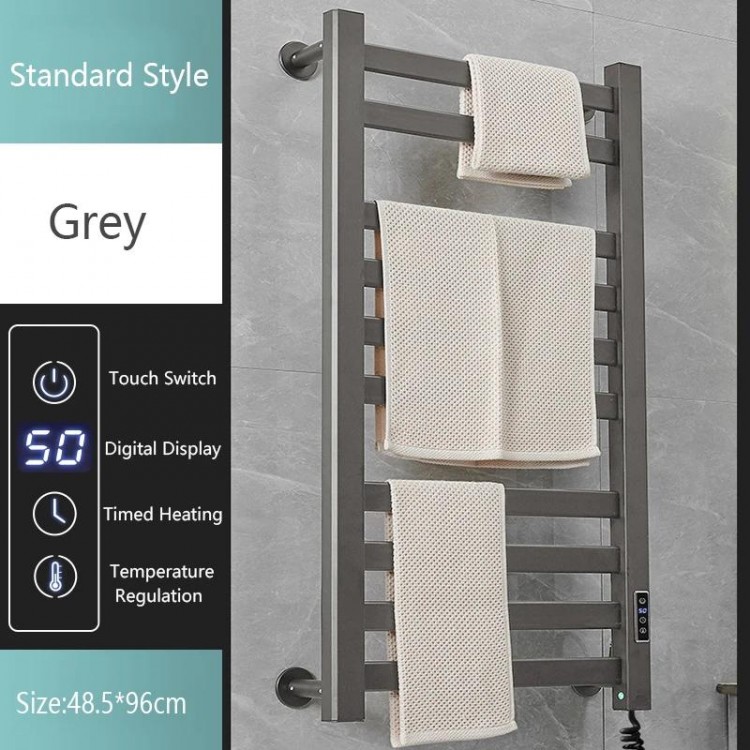 Smart Bathroom Electric Heated Towel Rack Black Electric Towel Rail Thermal Towel Radiator Cloth Screen Dryers Bath Heated Towel