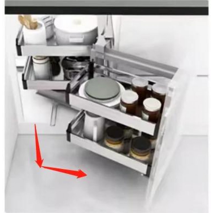 New 2024 Kitchen Storage Cabinet Accessories Drawer Soft Close Magic Corner Pull-outs Use 390mm Wide Cabinet Pull-outs