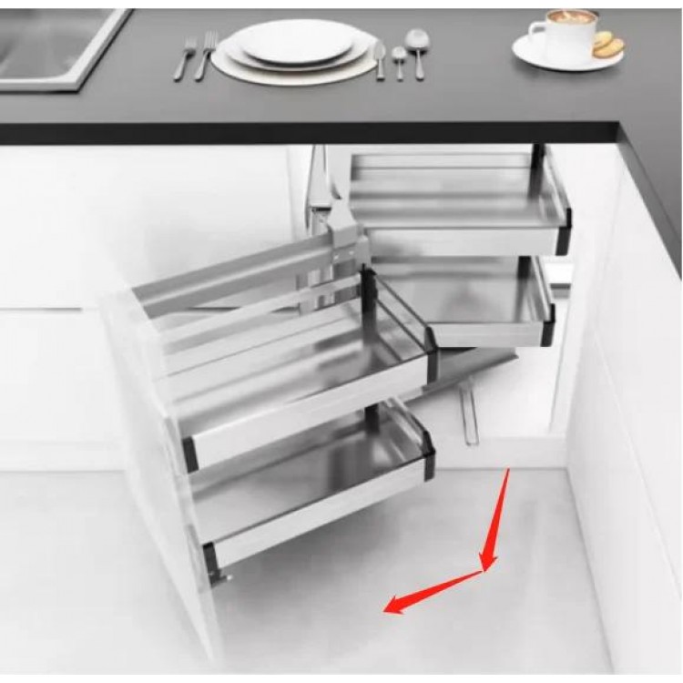 New 2024 Kitchen Storage Cabinet Accessories Drawer Soft Close Magic Corner Pull-outs Use 390mm Wide Cabinet Pull-outs