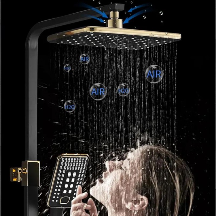 Smart Digital Bathroom Shower Set Quality Brass Bathtub Mixer Faucets ABS Shower Head Wall Mounted Thermostatic Shower System