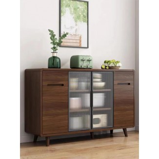 Solid wood frame sideboard, modern and simple living room, wine cabinet, pantry, kitchen storage cabinet,