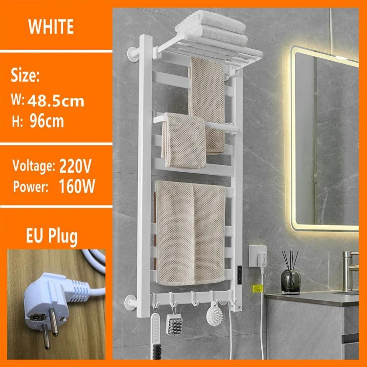 Electrical Towel Dryer Rack Holder Smart Home Bathroom Accessories Towel Warmer Timing Control and Temperature Adjustable Easily