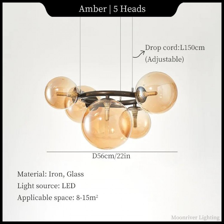 Moonriver Lighting Magic Beans Chandelier Modern Creative Hanging Lamp Parlor Dining Room Pendant Light for Home Decor Lusters