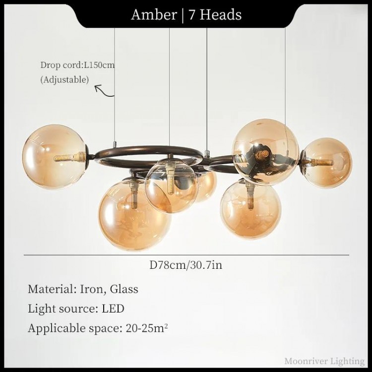 Moonriver Lighting Magic Beans Chandelier Modern Creative Hanging Lamp Parlor Dining Room Pendant Light for Home Decor Lusters