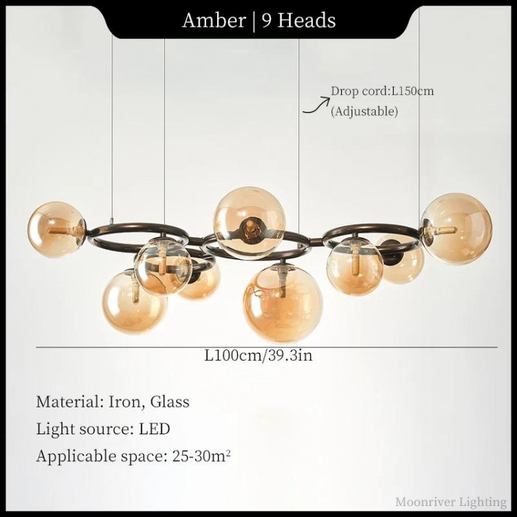 Moonriver Lighting Magic Beans Chandelier Modern Creative Hanging Lamp Parlor Dining Room Pendant Light for Home Decor Lusters