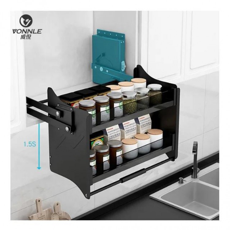 Kitchen 22 26 inch lift basket pull down shelves cabinets lift up shelf system hardware pulldown hydraulic hidden cabinet lift