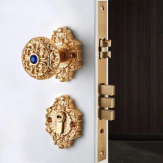 European Style Full Copper High Quality Bedroom Silent Security Door Lock Indoor Deadbolt Lock Home Kitchen Hardware