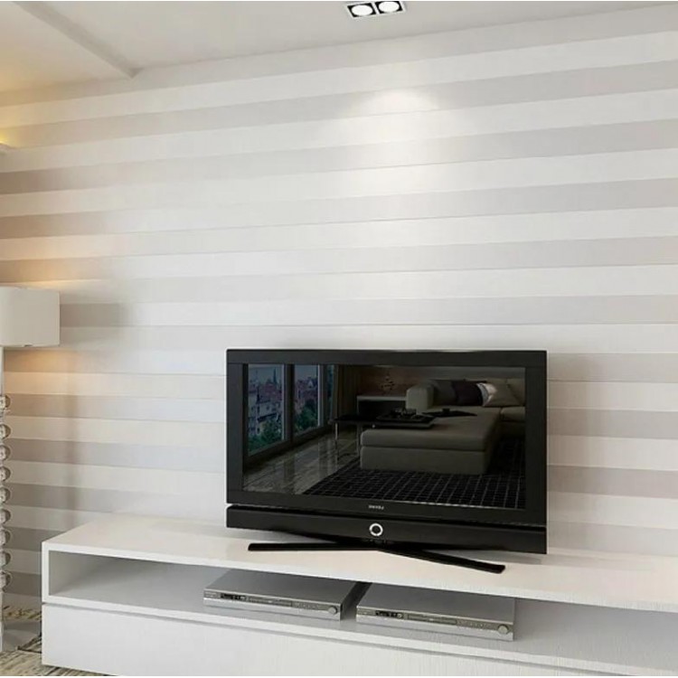 Minimalist Modern Vertical Stripe Wallpaper Bedroom Living Room Sofa Background Wallpapers Warm Beige