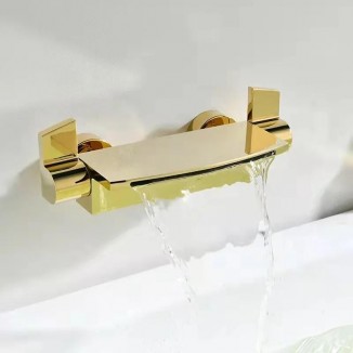 Fmhjfisd Matte Black Bathtub Spout Concealed Waterfall Bathtub Shower Faucet Wall Mounted Tub Mixer Tap Brass Bathroom Accessory