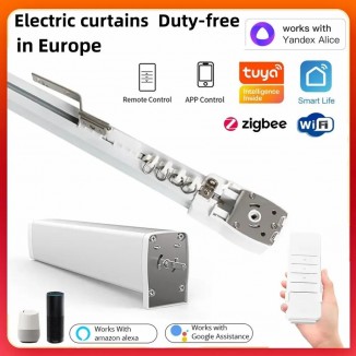 Tuya Wifi alexa Zigbee Alexa Google  Smart Home Electric Curtain System Motor Track Set