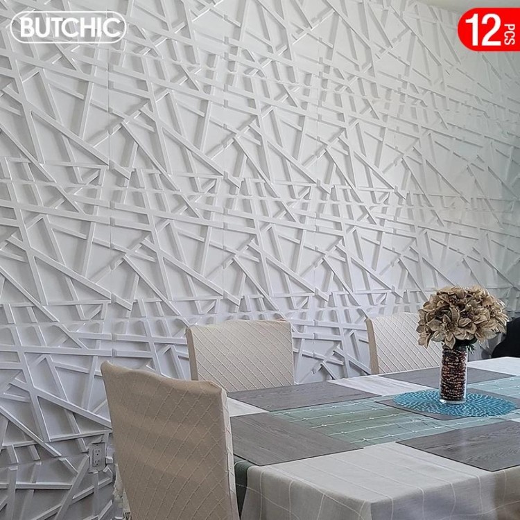 12pcs 50x50cm 3D wall panel Geometric line 3D wall sticker wallpaper mural diamond design decor tile 3d mold 90's aesthetic room