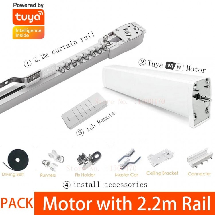 Cheap Tuya 3 Generation Shorter WiFi Curtain Motor Electric Track Rail Rod Automatic System Smart Home Curtains Remote Control