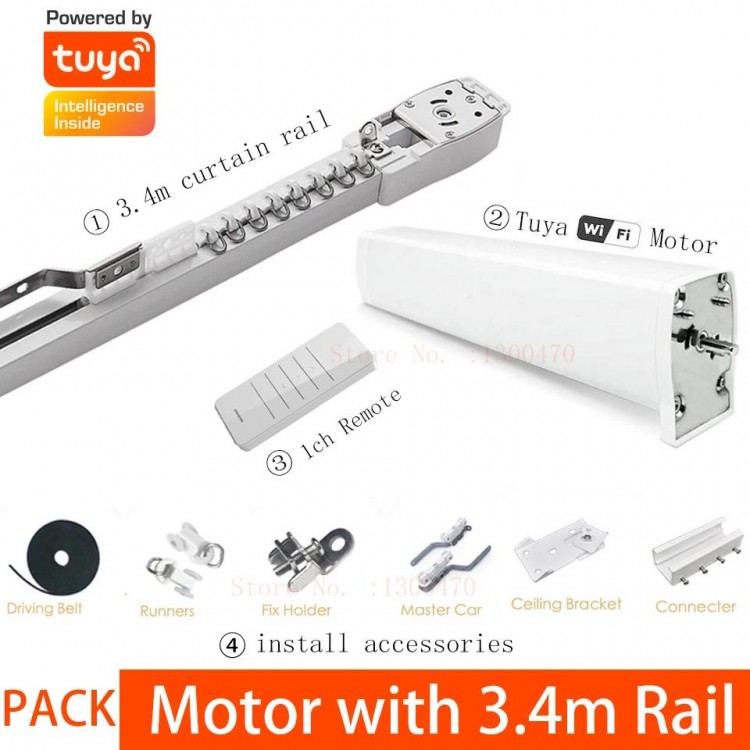 Cheap Tuya 3 Generation Shorter WiFi Curtain Motor Electric Track Rail Rod Automatic System Smart Home Curtains Remote Control