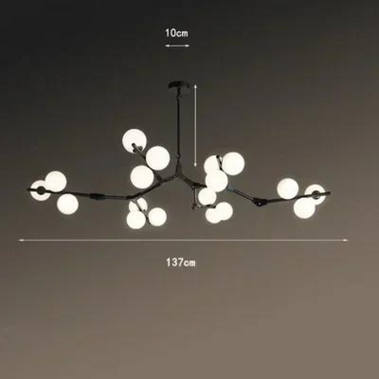 Modern Tree Branches Led Pendant Lamps Glass Balls Hanging Chandelier Living Room Decoration Dining Room Bedroom Indoor Lighting