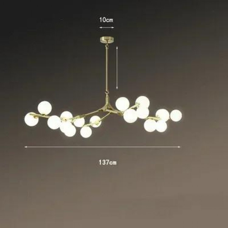 Modern Tree Branches Led Pendant Lamps Glass Balls Hanging Chandelier Living Room Decoration Dining Room Bedroom Indoor Lighting