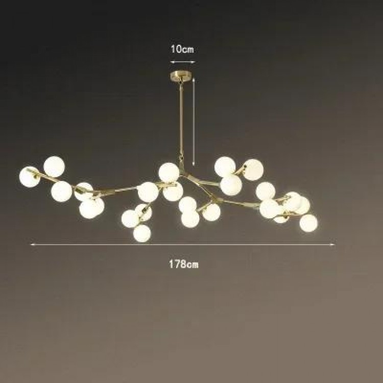 Modern Tree Branches Led Pendant Lamps Glass Balls Hanging Chandelier Living Room Decoration Dining Room Bedroom Indoor Lighting