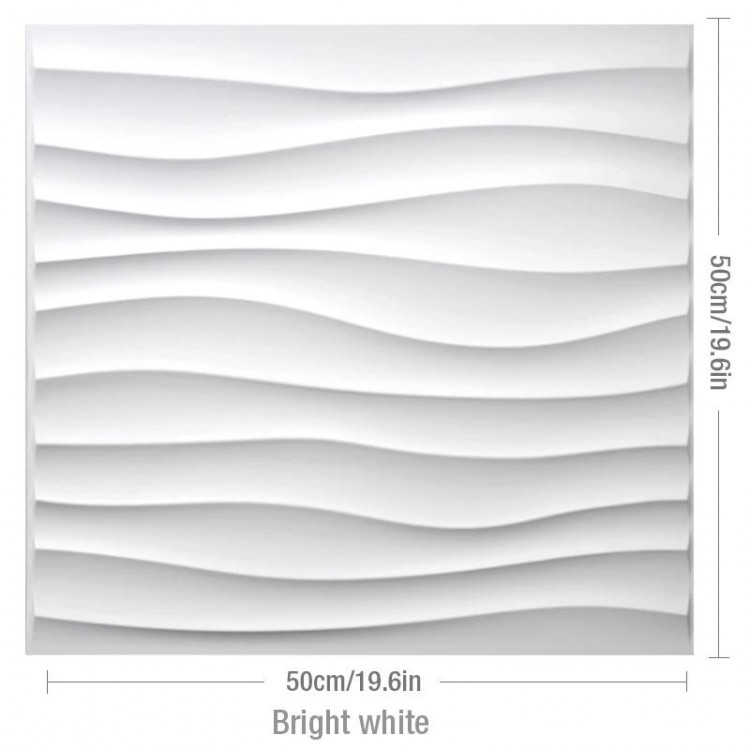 12 pcs 50x50 cm 3D wall panel geometric wave 3D wall stickers bathroom decoration waterproof tile 3d mold 90's aesthetic room